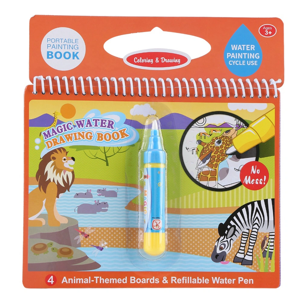 Portable Children Coloring Painting Book with Water Drawing Pen Kids Early Learn Toy #2