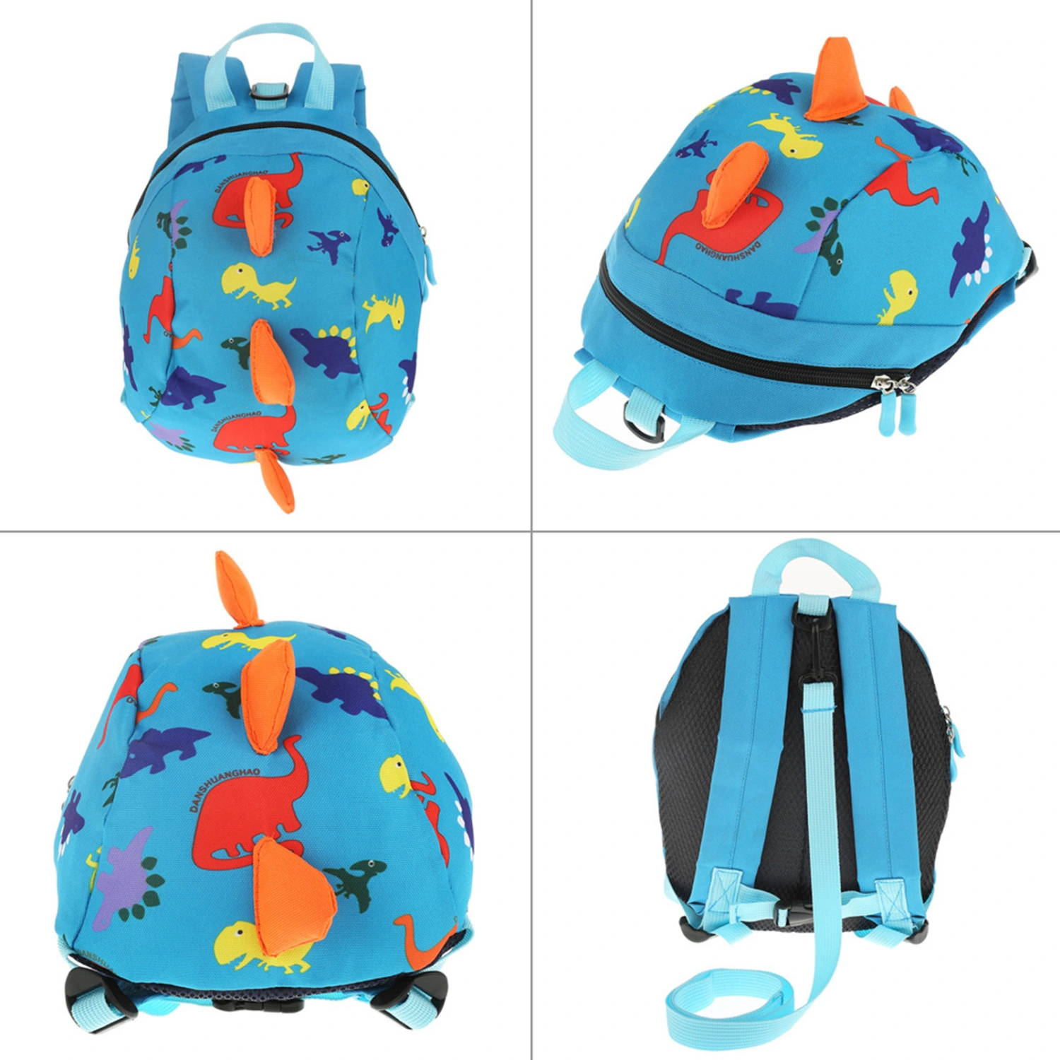 Cute Cartoon Dinosaur Baby Safety Harness Backpack Toddler Anti lost Bag Schoolbag (Blue)