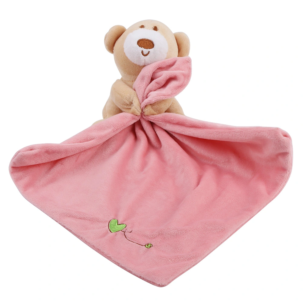 Lovely Bear Plush Soother Security Blanket Soft Baby Kids Toy Newborn Gift Pink
