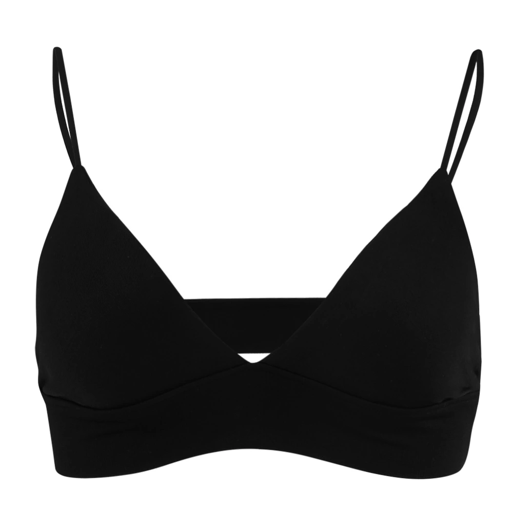 Women Underwear Wire Free Thin Bra Maternity Nursing Brassiere (Black M)