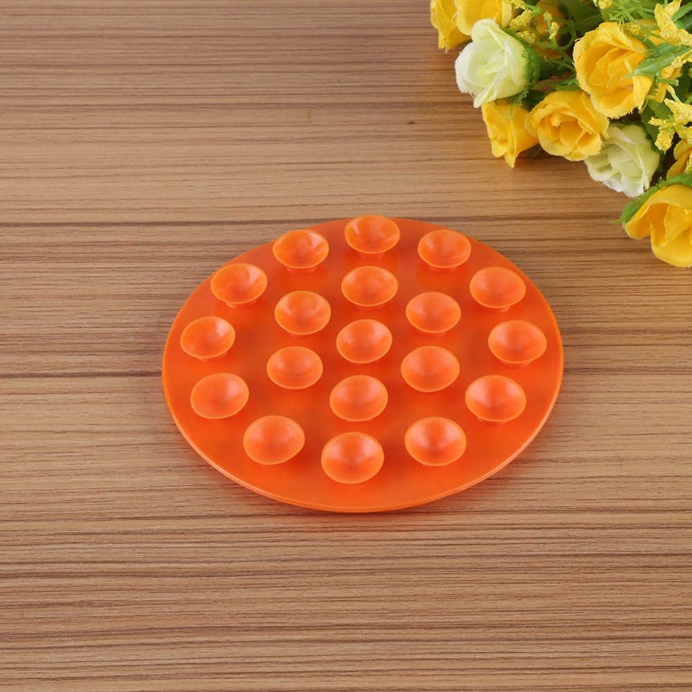 Baby Kids Magic Suction Mat Double sided Suckers Anti slip Plate Bowl Cutlery Placemat (Orange)