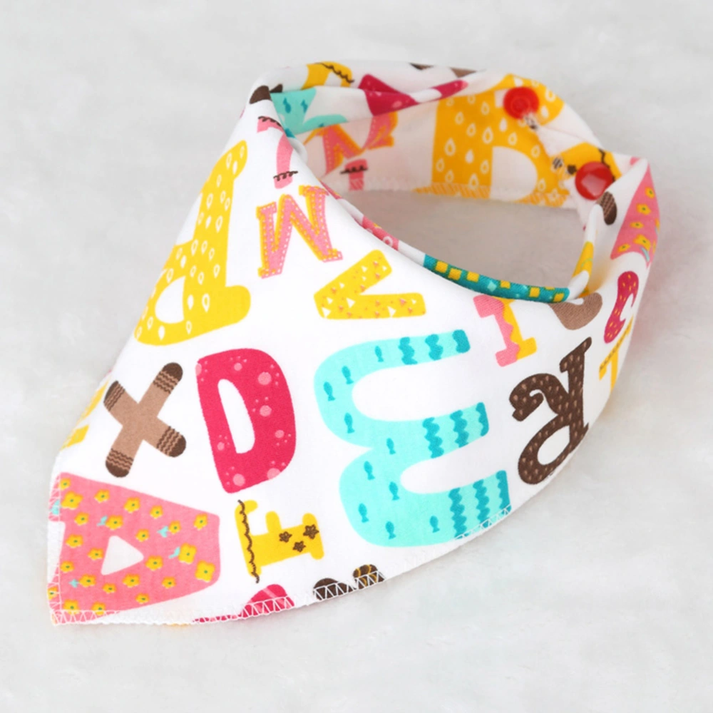 Baby Infant Soft Cotton Saliva Towel Triangle Scarf Dribble Bibs Newborn Burp Cloth(Letters)