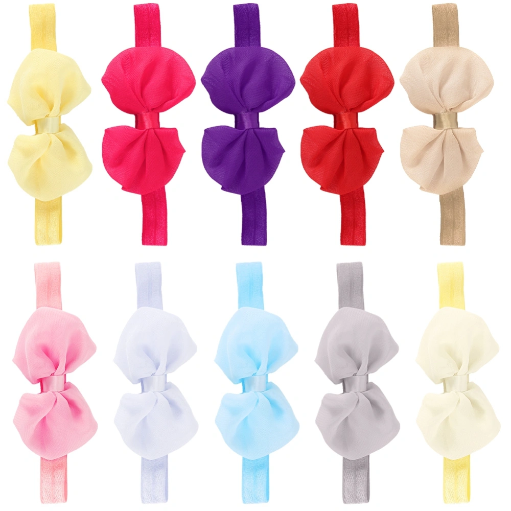 10pcs Cute Baby Headband Fabric Bowknot Flower Headwear Hairband Accessories for Toddler Kids