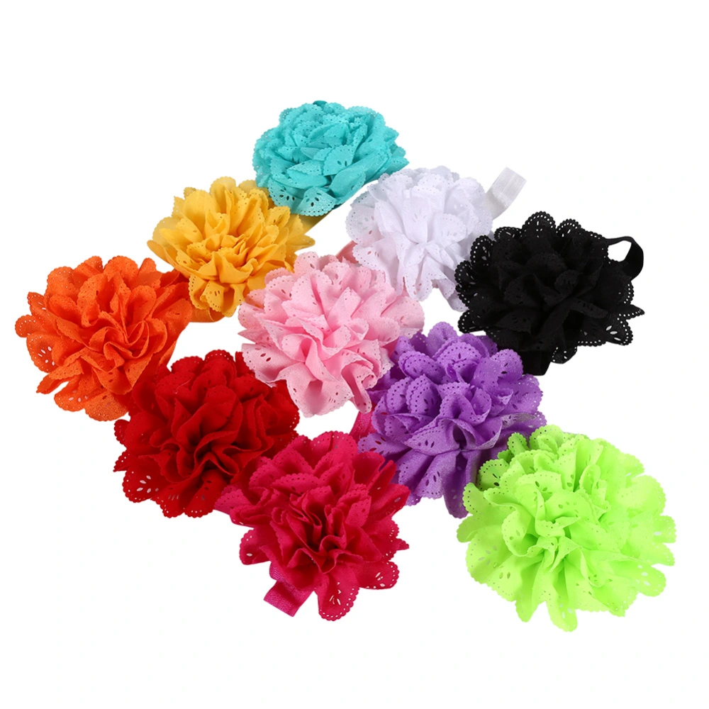 10pcs Cute Headband Hairband Flower Ears Tie Stretch Hair Accessories for Toddler Kids Baby