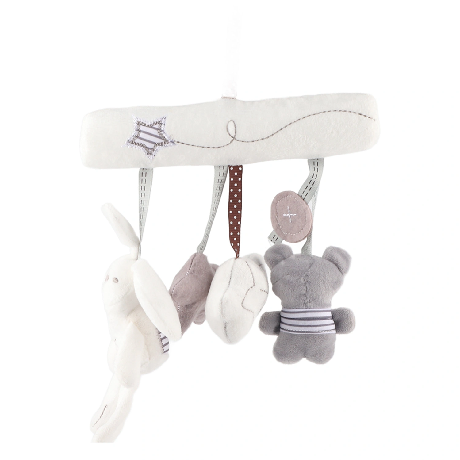 Cute Rabbit Baby Infant Stroller Toys Cot Car Safety Seat Hanging Sounding Cartoon Plush Toys