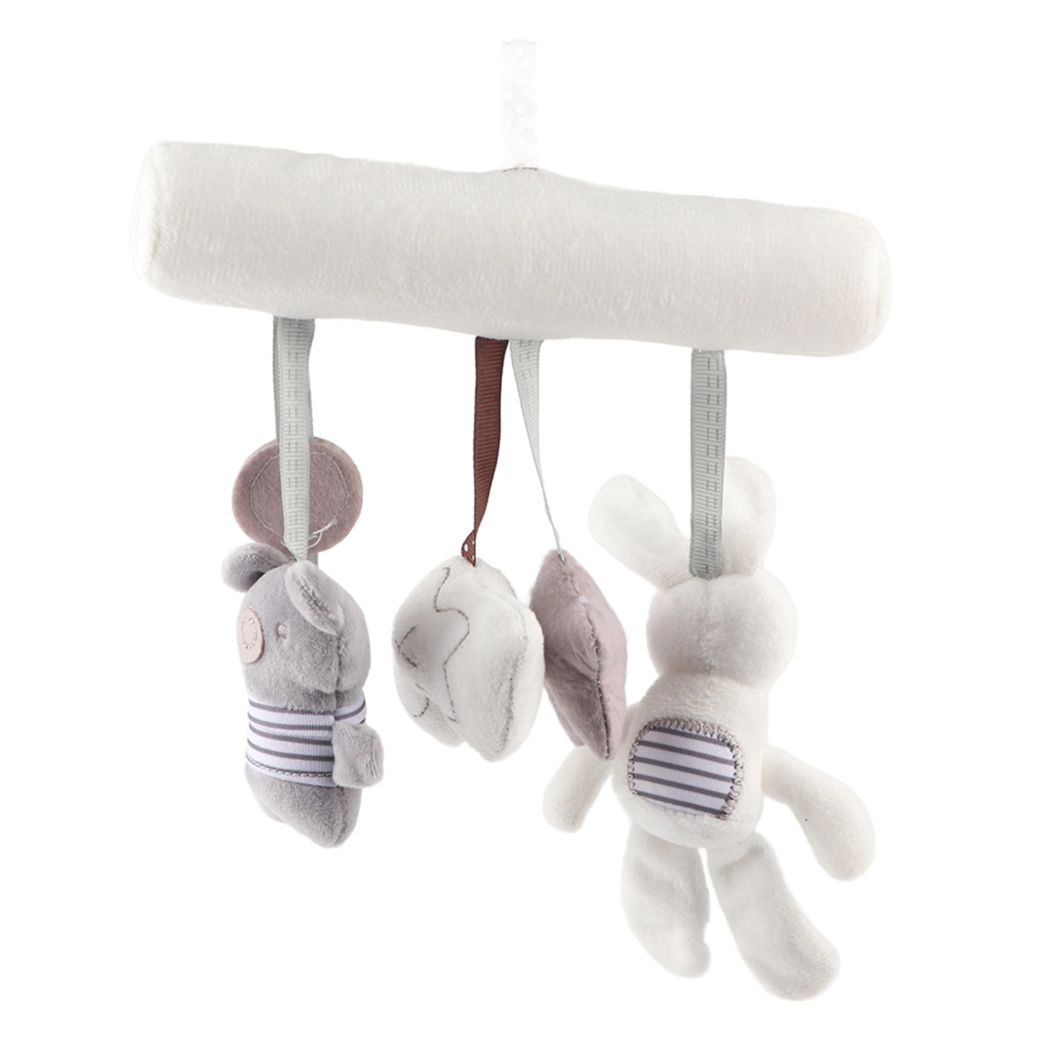 Cute Rabbit Baby Infant Stroller Toys Cot Car Safety Seat Hanging Sounding Cartoon Plush Toys