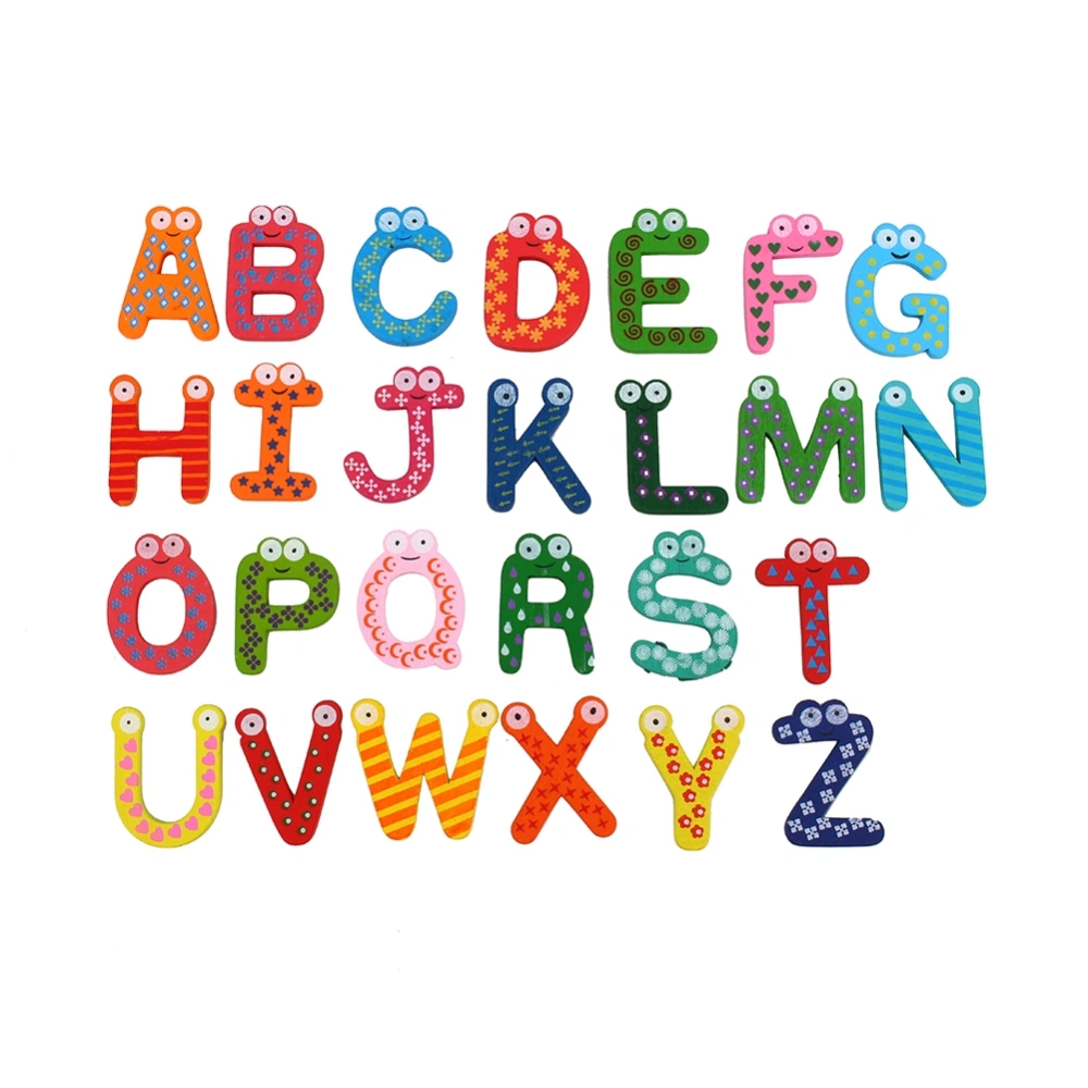 26pcs Set Letters A-Z Kids Wooden Alphabet Fridge Magnet Child Educational Toy