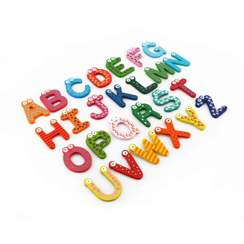 26pcs Set Letters A-Z Kids Wooden Alphabet Fridge Magnet Child Educational Toy
