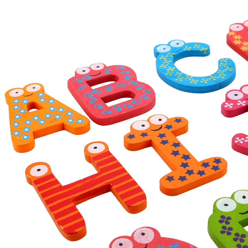 26pcs Set Letters A-Z Kids Wooden Alphabet Fridge Magnet Child Educational Toy