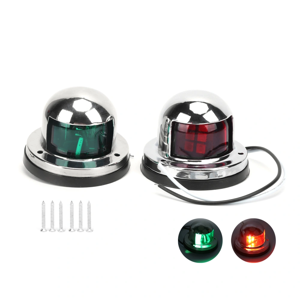 8‑LED Boat Navigation Light Red/Green Signal Lamp Stainless Steel Yacht Parts 1.6W 12V