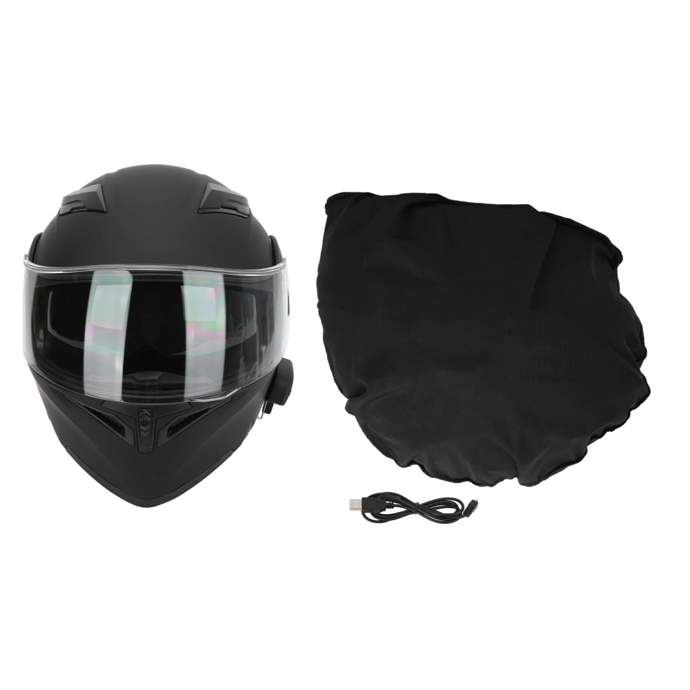 Electric Bluetooth Motorcycle Helmet with FM Continuation 902K10 Tail Wing Matte Black Moto AccessoryL