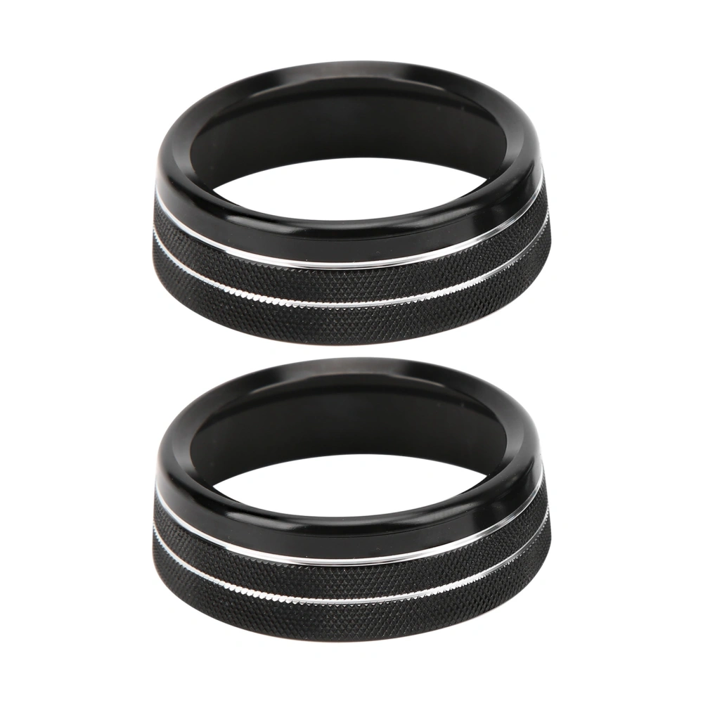 2pcs Air Conditioning Knob Trims Rings Black Decoration Replacement for Ford Mustang/Focus