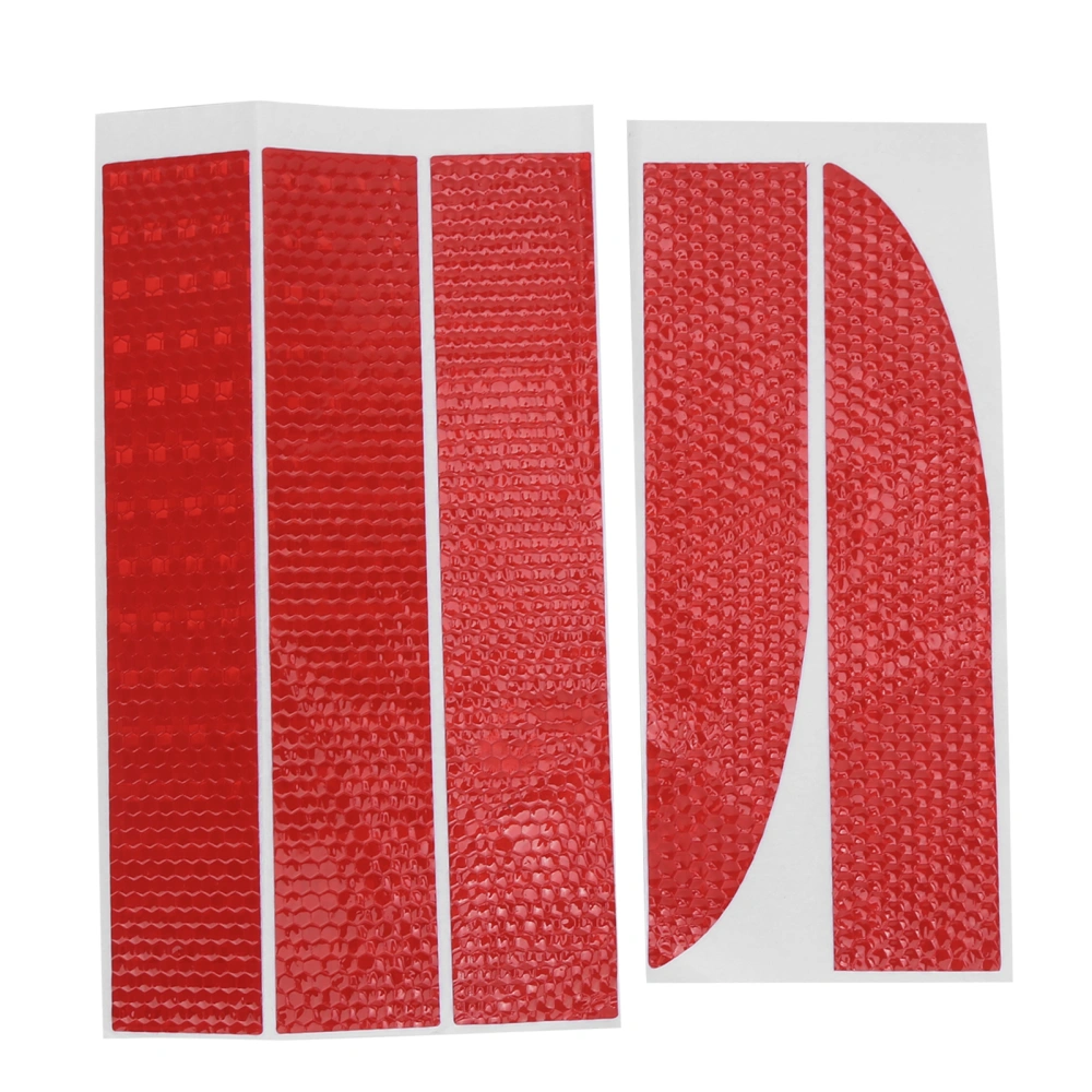 5PCS Strong Reflective Stripe Sticker High Intensity Night Visibility Universal WaterproofRed