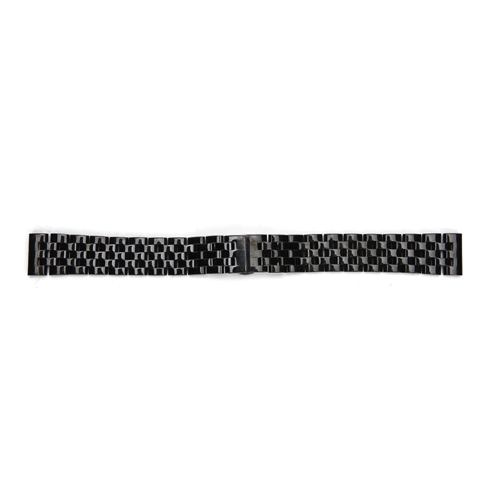 18mm Steel Watchband Replacement Watch Strap Bracelet with Hollow Arc InterfaceBlack