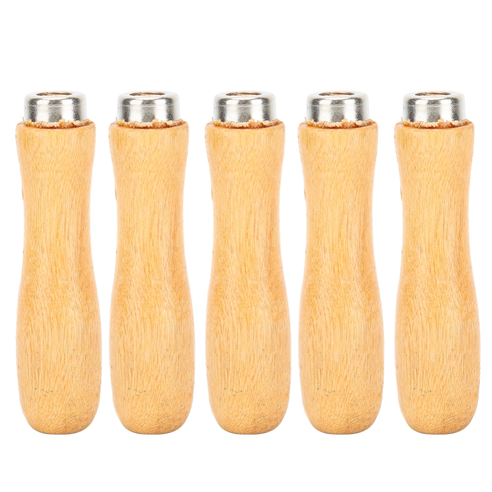 5Pcs Comfortable Wooden File Handle Replacement Accessories Jewelry Tool Accessories