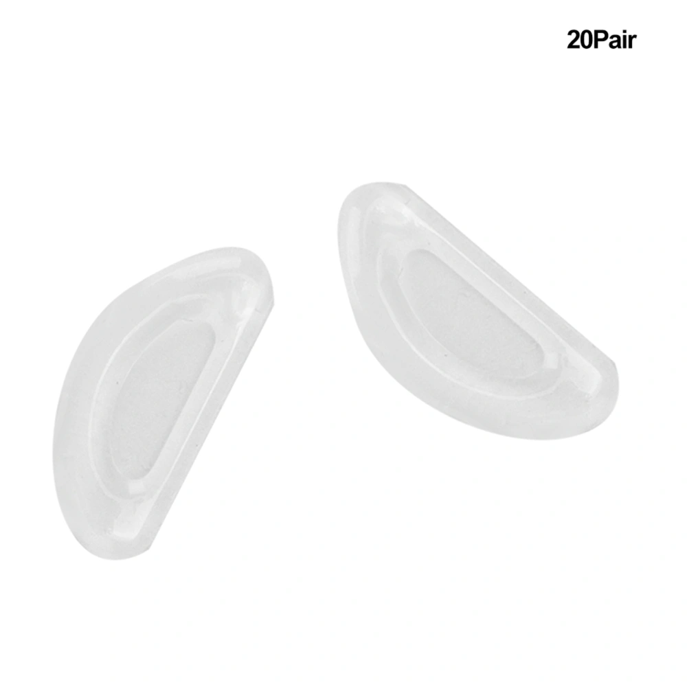 20 Pairs Mini Glasses Nose Pads Silicone Non slip Nose Pads for Eyeglasses Sunglasses (Transparent white)