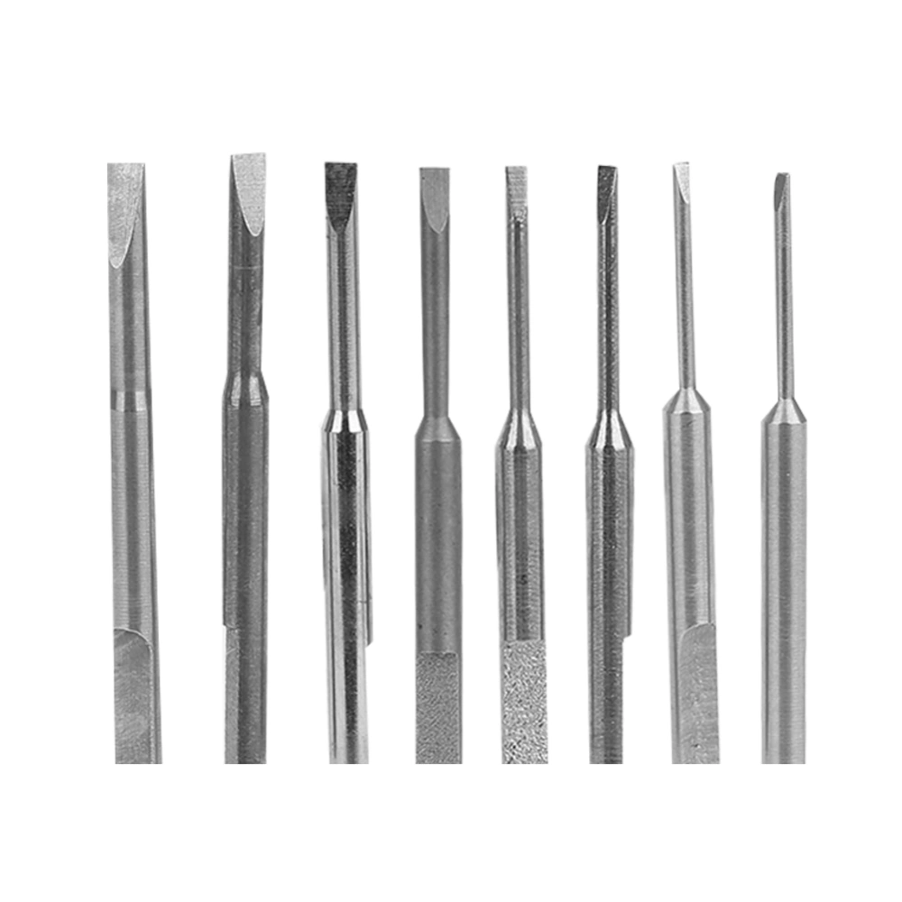 8pcs Slot Screwdriver Bit Stainless Steel High Hardness Watch Repairing Screwdriver Bit