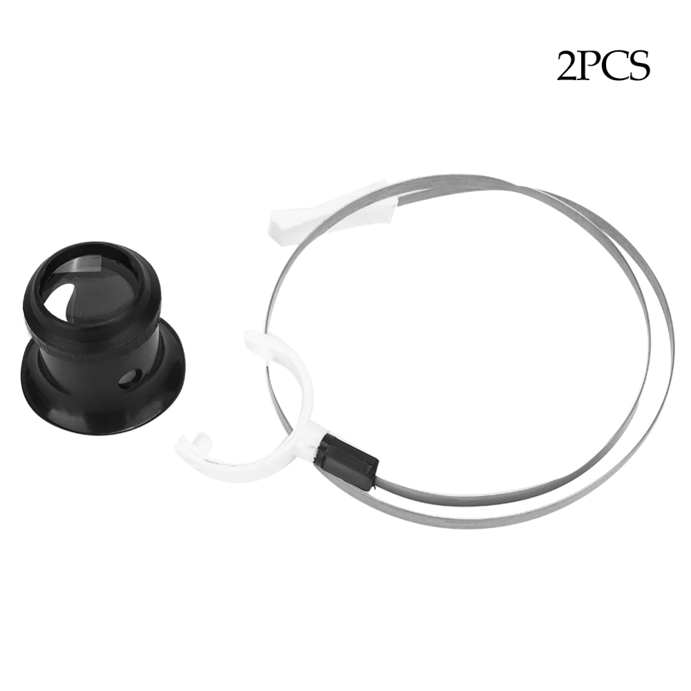 2pcs Watch Repair Eye Loupe Magnifier with Clamping Ring Watch Repairing Tool