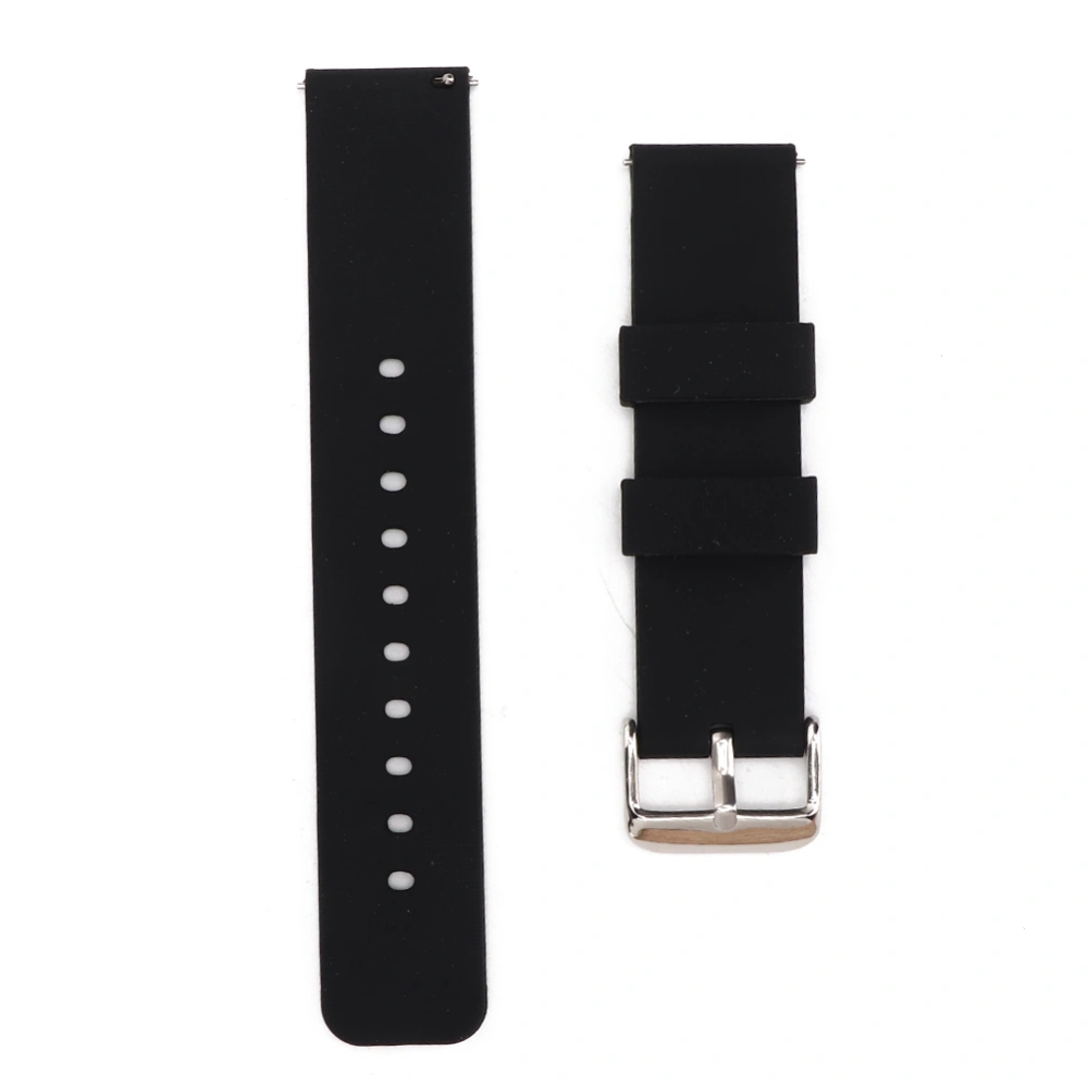 Silicone Watchband Watch Strap 20mm Quick Release Spring Bar Accessory for Amazfit Moto s1 20mm Black