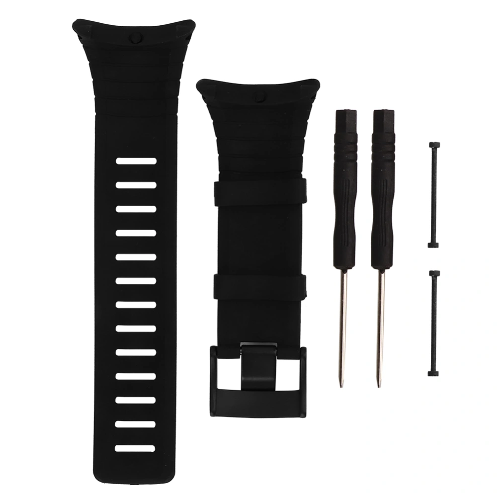 Universal Rubber Watchband Watch Strap Replacement Accessory for Suunto core Black