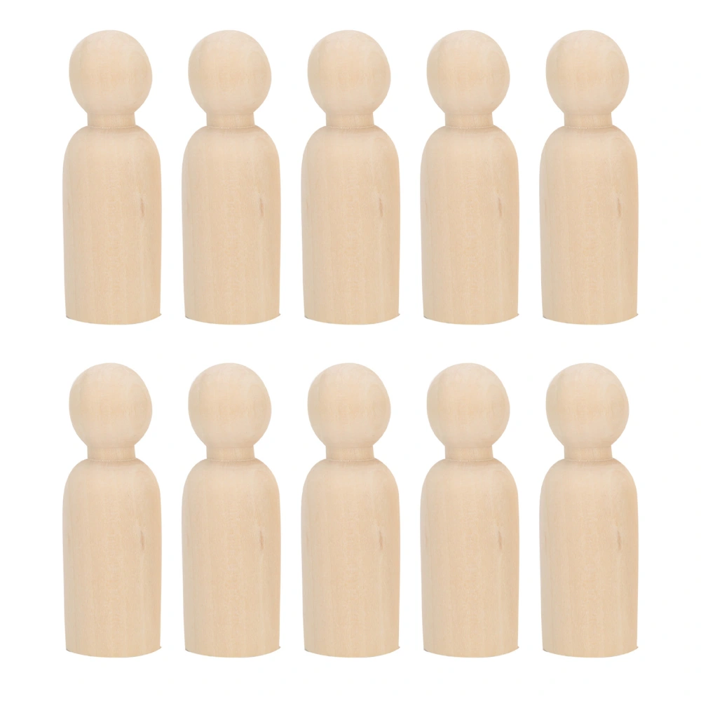 10pcs 75mm Male DIY Painting Dolls Wooden Children Painting Figure Toy Craft