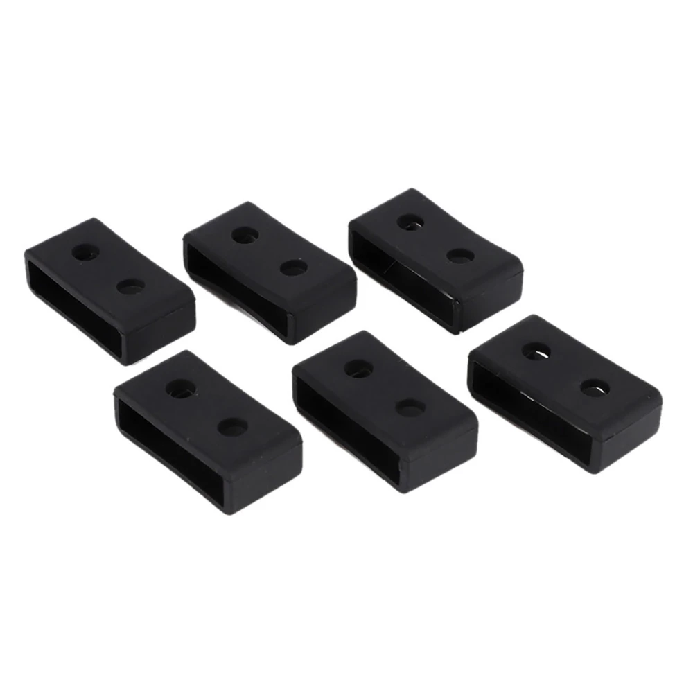 6pcs Watch Strap Looping Ring Watch Band Keeper Loop Security Holder Fit for BA110 Black 20mm