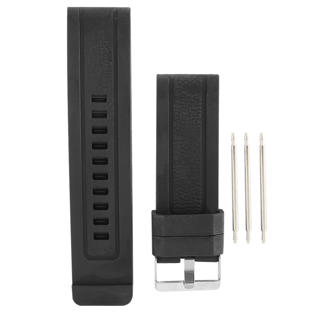 24mm Watch Band Silicone Pin Buckle Watch Strap Sports Wristwatch Accessory