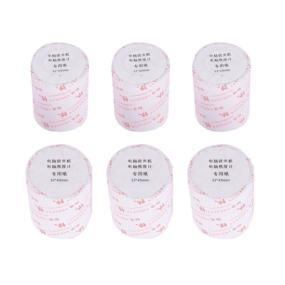 6pcs Printing Paper Roll Thermal Receipt Paper for Computer Optometry Instrument