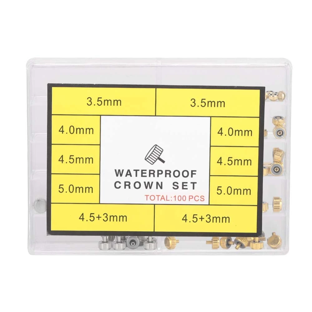 Copper Assorted Watch Crown Parts Accessories Watch Repair Replacement Tool