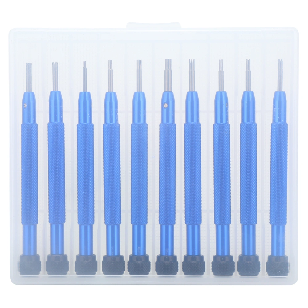 10Pcs Professional Watch Screwdriver Watch Repairing Tool with Storage Box