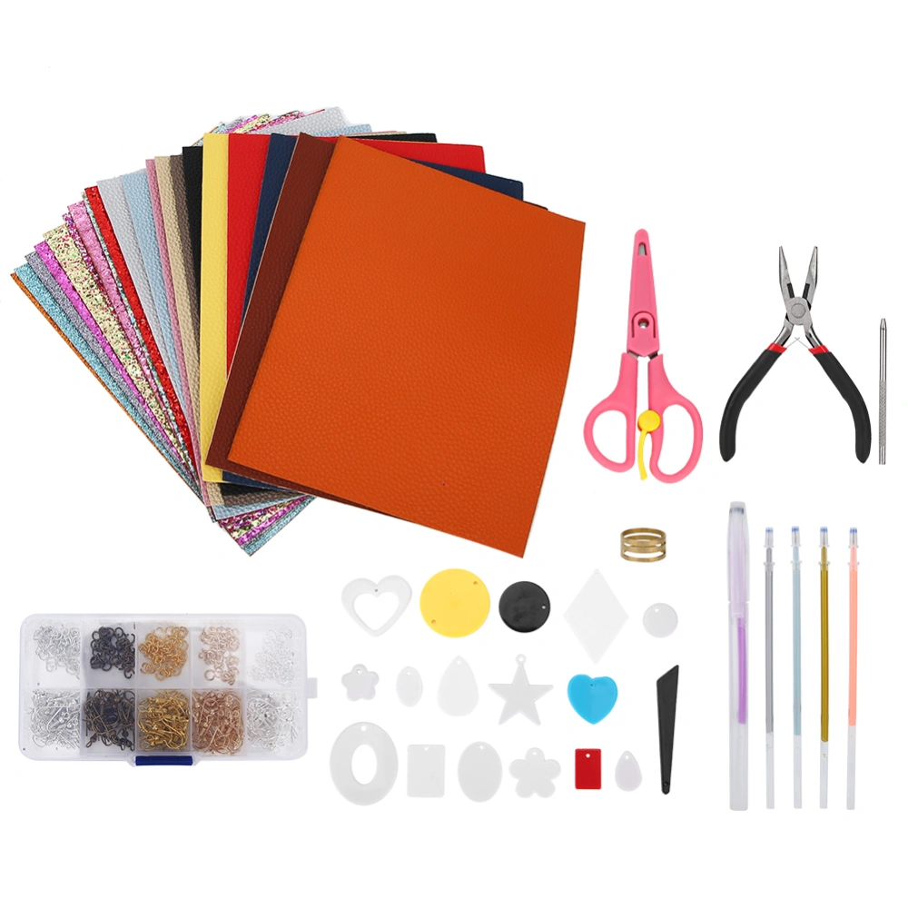 Earring Making Set Colorful PU Leather Complete Tool Kit Jewelry DIY Accessory