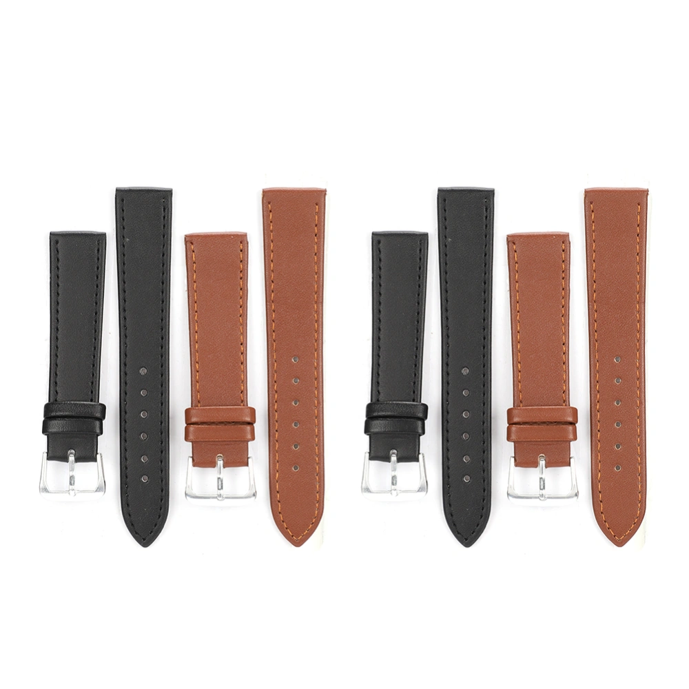 4pcs PU Leather Universal Pin Buckle Watch Strap Band Replacement Watch Strap