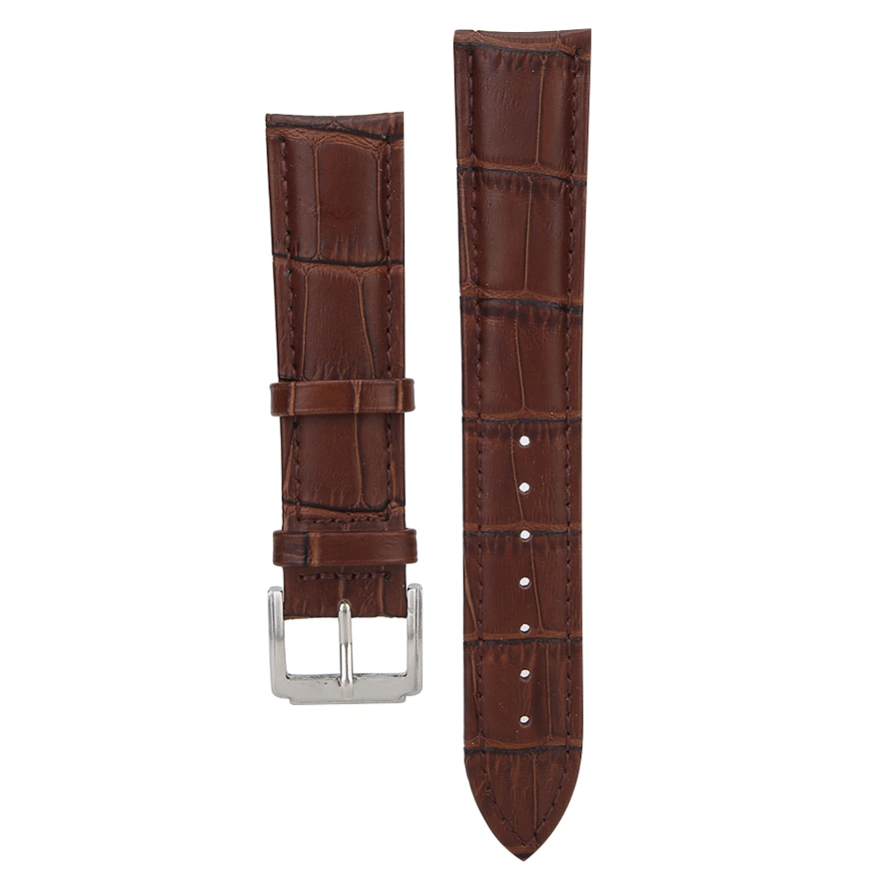 Universal Men Women Adjustable PU Leather Watch Band Strap Replacement 20mm Brown