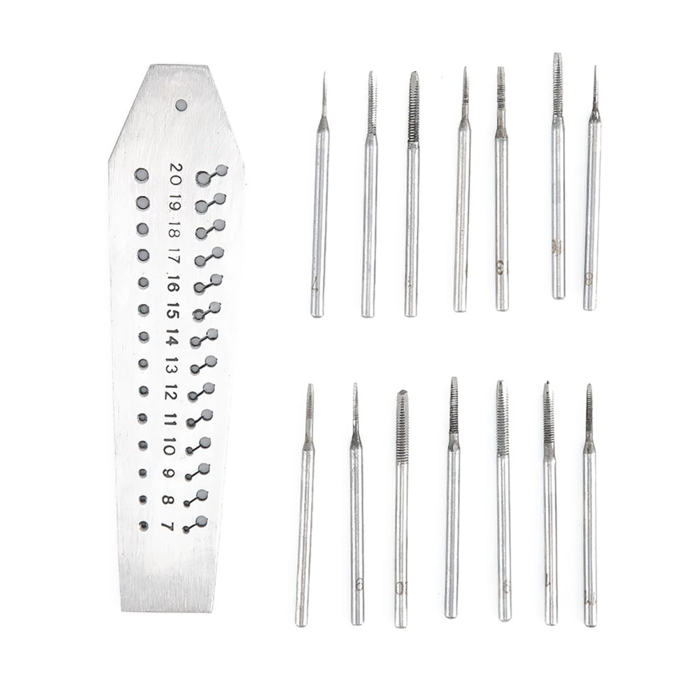 Steel 28 Holes Screw Tap Carving Tool Thread Cutting Tapping Kit Watch Repairing Tool