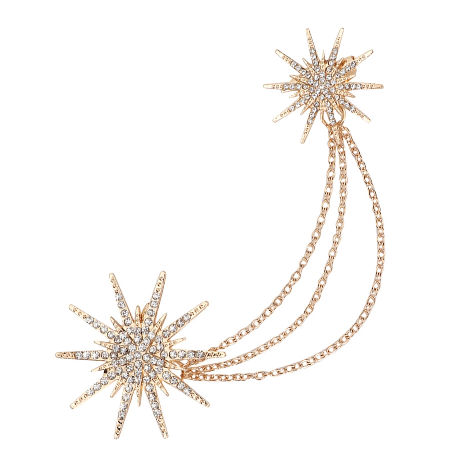 Fashion Snowflake Shaped Brooch Alloy Tassel Chain Brooch Lady Jewelry Accessory