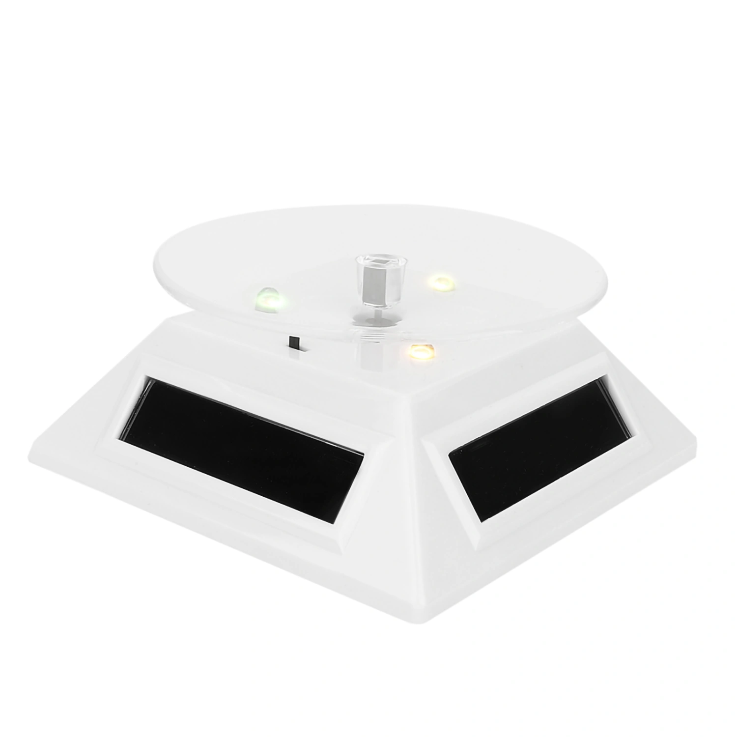 Electric LED Light Solar Powered Rotating Turntable Display Stand for Jewelry Phone Watches Camera