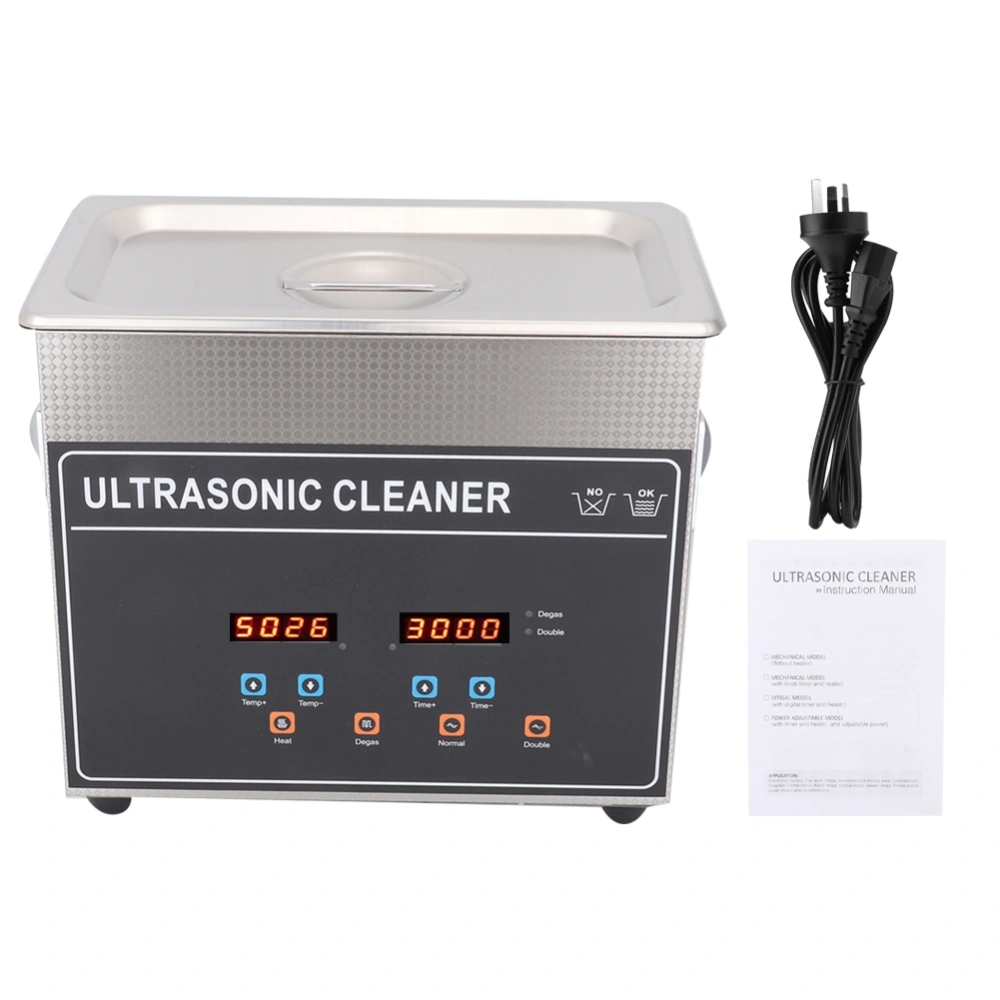 SUS 304 Digital Ultrasonic Cleaner Heater Machine for Watches Dental AU Plug 220-240V