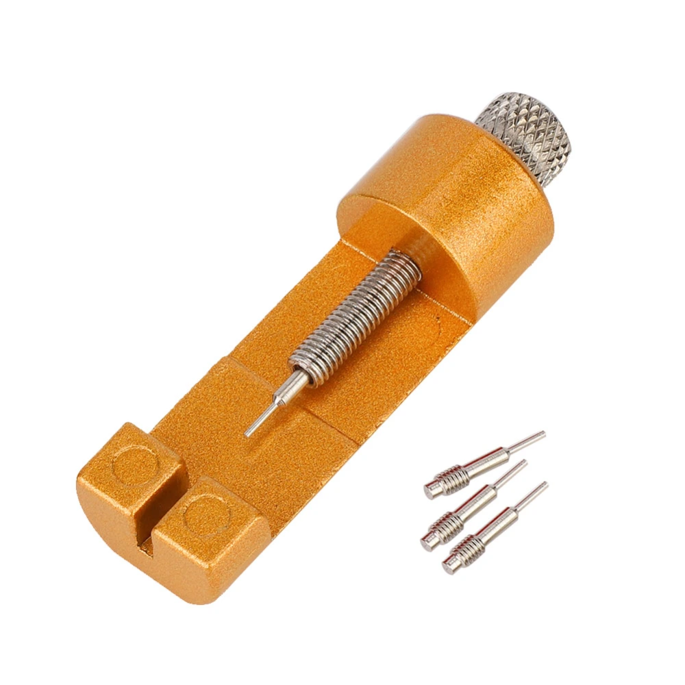 Watch Band Strap Bracelet Adjuster Remover Link Pins Repair Watchmaker Tool (Gold)