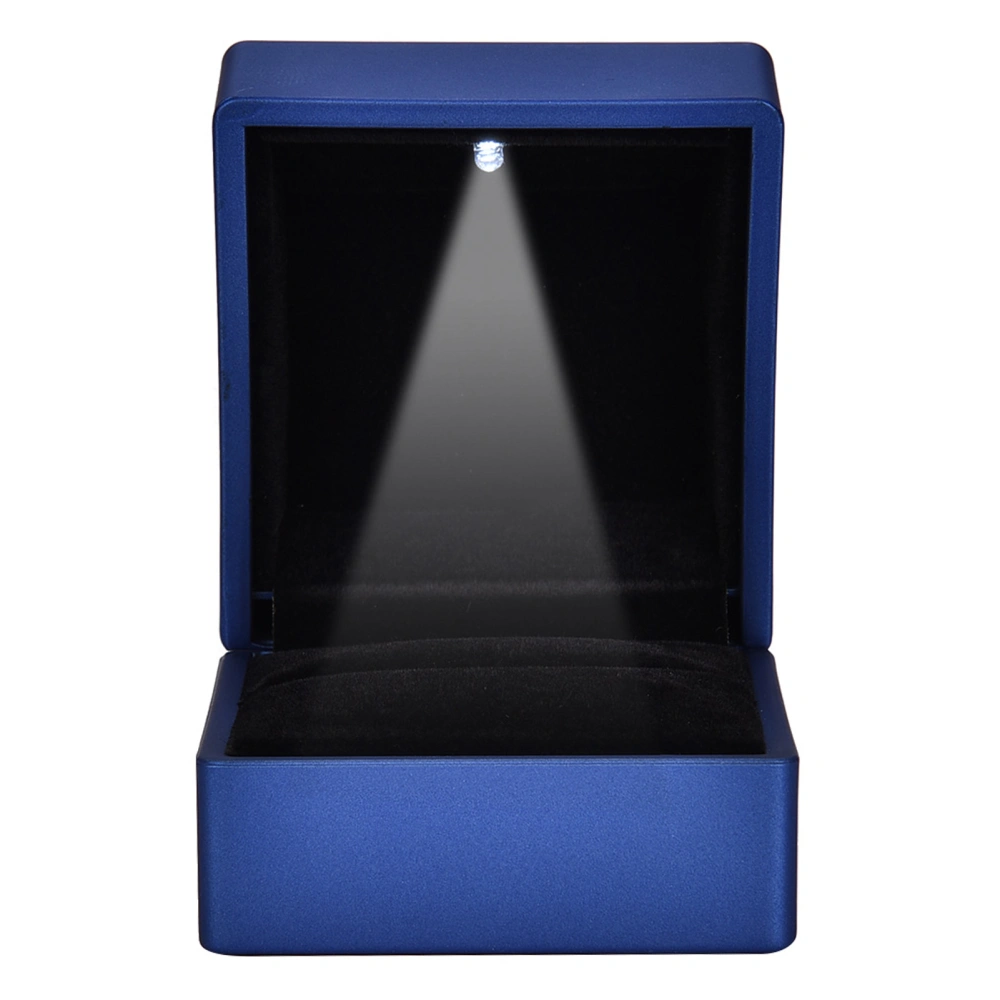 Wedding Ring Box Container Jewelry Pendant Holder Storage Case LED Light (Blue for Pendant)