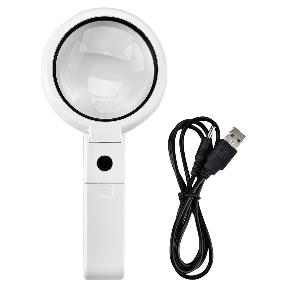 5/11X Magnifying Glass with 8 LED Light Hnadheld Desktop Multifunctional Reading Magnifier