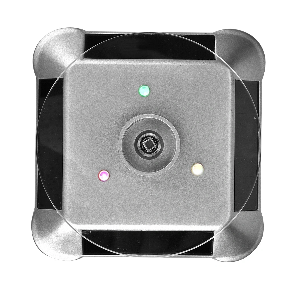 Solar Power&Battery Powered Rotation Jewelry Holder Display Tray Rotating Base (Silver)