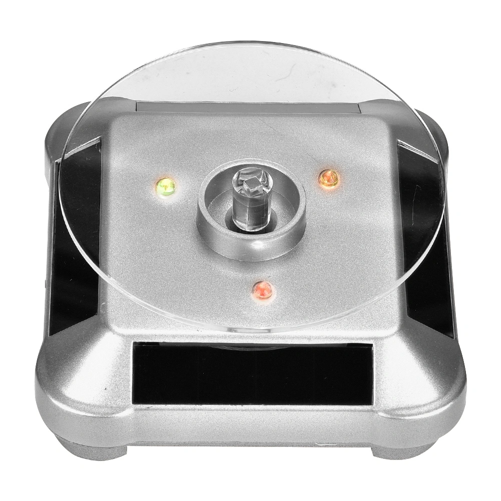 Solar Power&Battery Powered Rotation Jewelry Holder Display Tray Rotating Base (Silver)