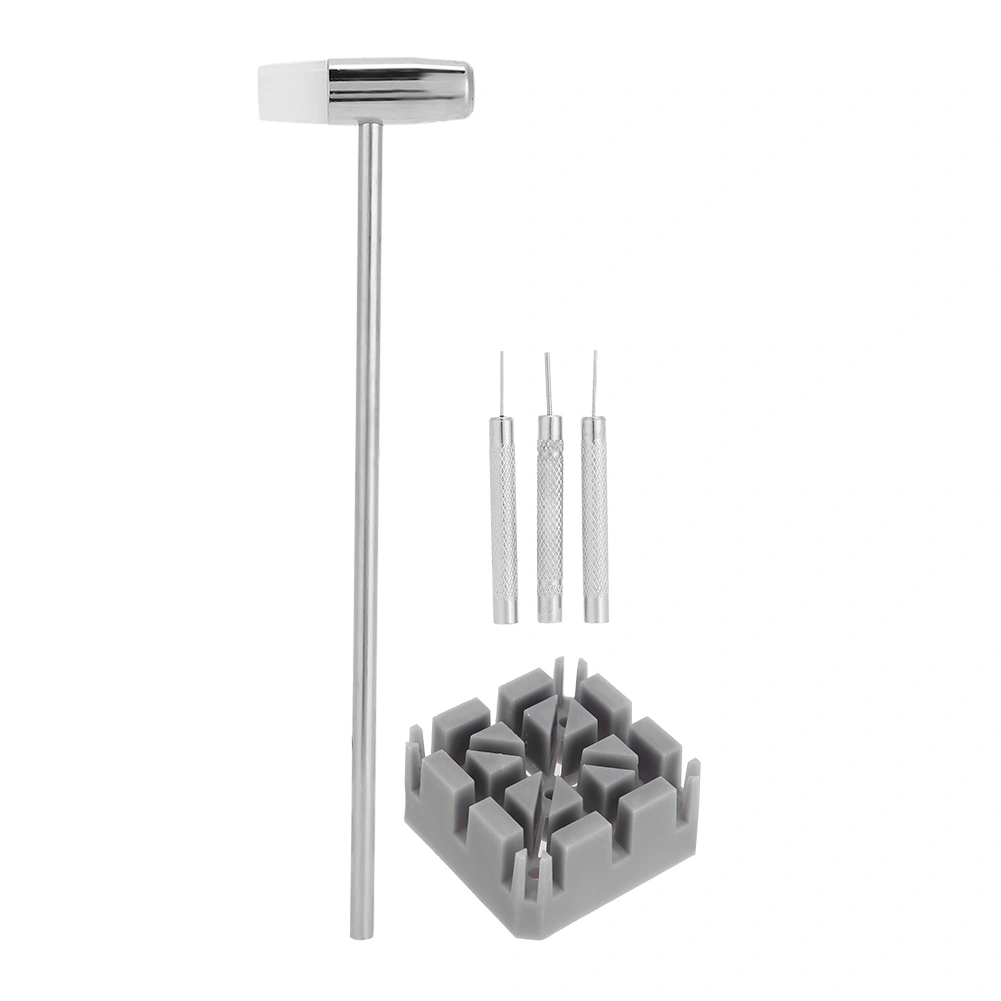 Professional Watch Strap Link Holder Hammer Punch Pins Remover Removal Tool Repair Kit