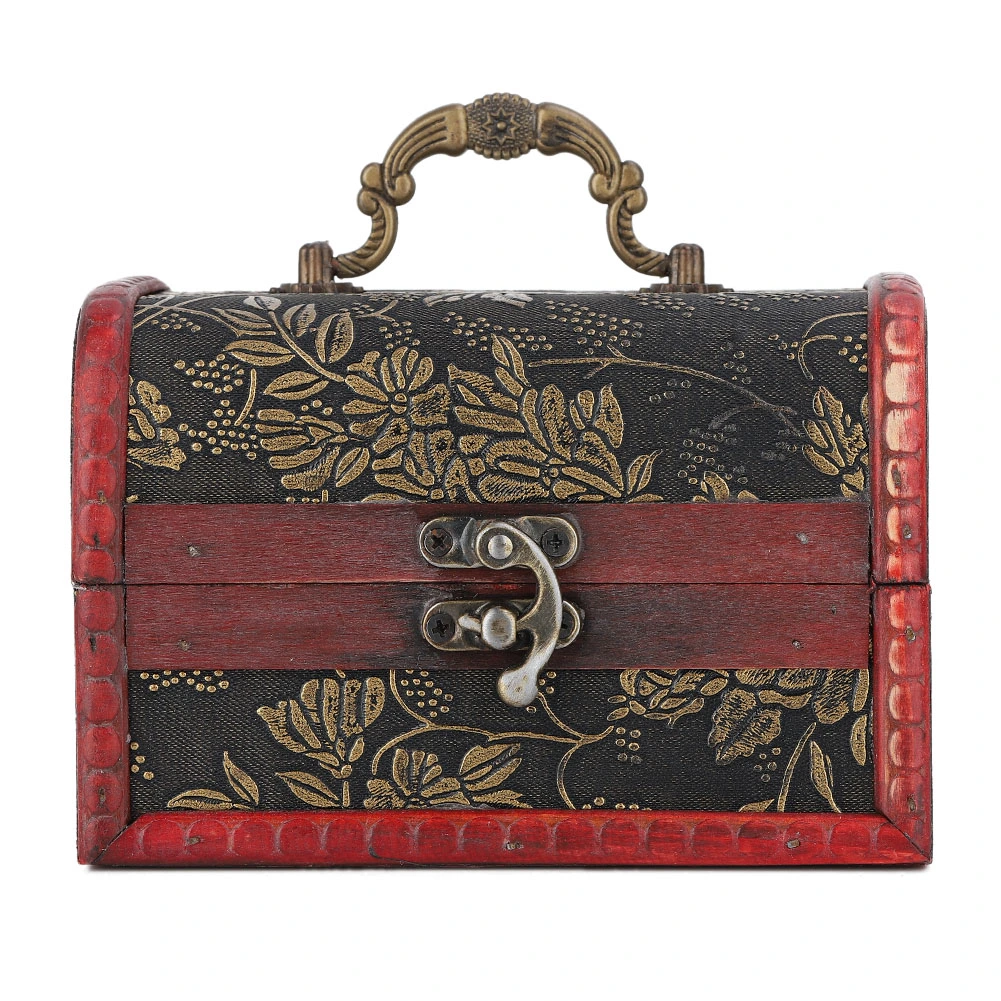 Vintage Square Jewelry Storage Box Handmade Wooden Decorative Display Case