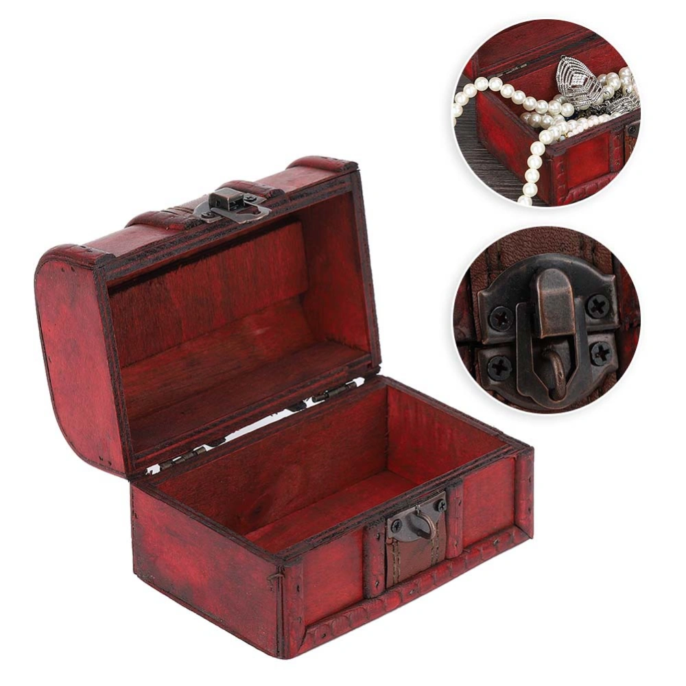 Vintage Wooden Jewelry Storage Box Handmade Wooden Decorative Display Case(Buckle)