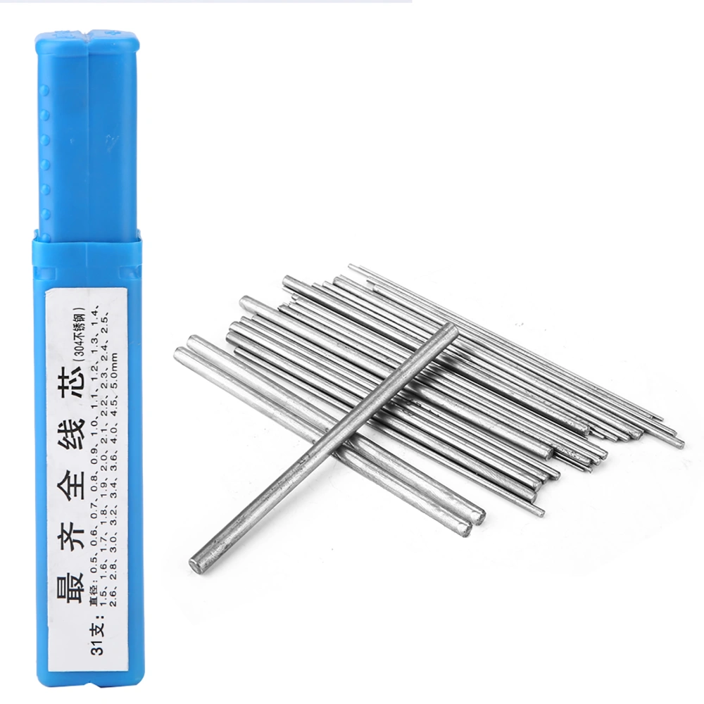 31PCS Stainless Steel Cored Rod Wire for Necklace Making Tool