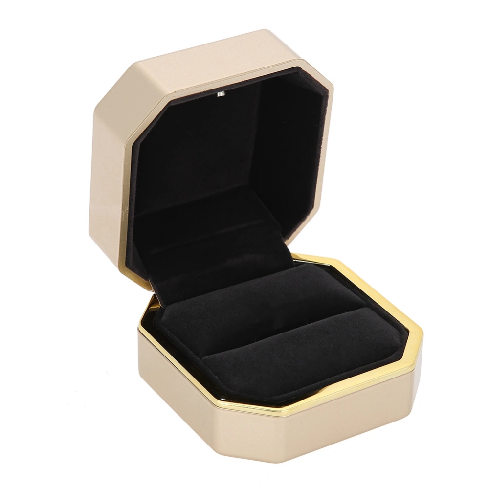 Luxury Ring Pendant Necklace Box Wedding Case Jewelry Gift w/ LED Light for Proposal (Ring Box)