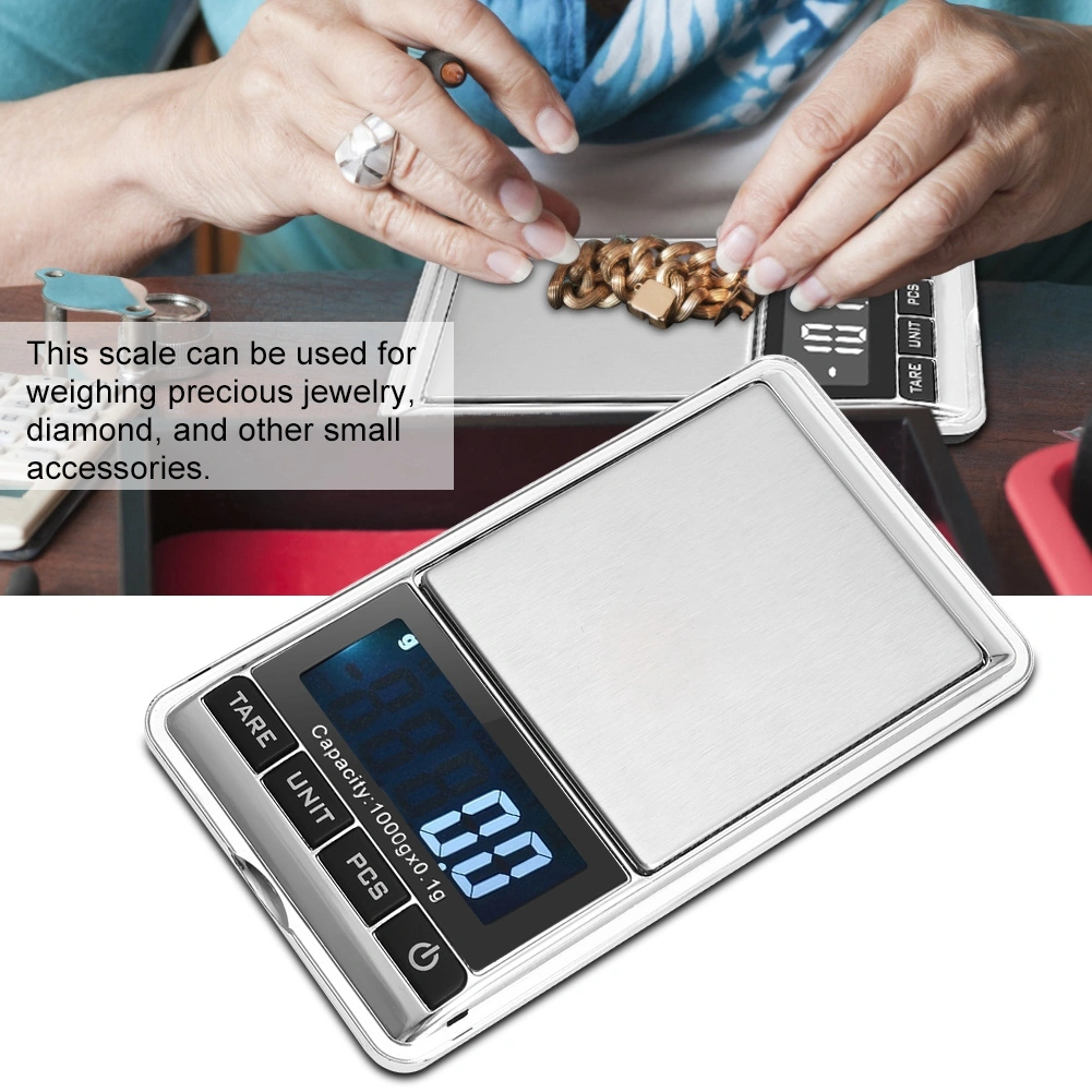 Mini Portable Pocket Electronic Digital Jewelry Precision Scale with Digital Display(1000*0.1g)
