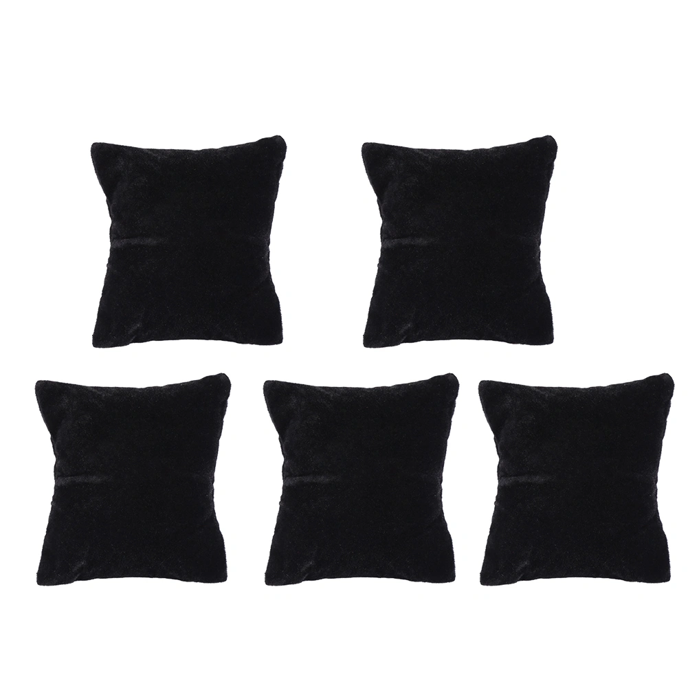 Velvet Jewelry Display Pillow Watch Bangle Bracelet Stand Holder Storage Organizer (Black)