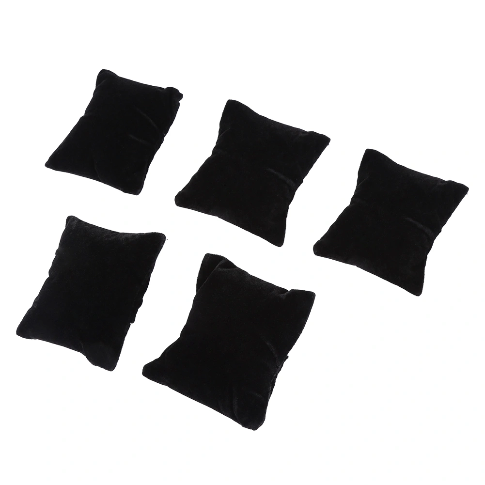 Velvet Jewelry Display Pillow Watch Bangle Bracelet Stand Holder Storage Organizer (Black)